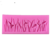 2 PCS Grass Decoration Liquid Silicone Mold Fondant Cake Mold, Grass Shape